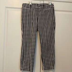 Ann Taylor Factory ankle length black and white checked pants